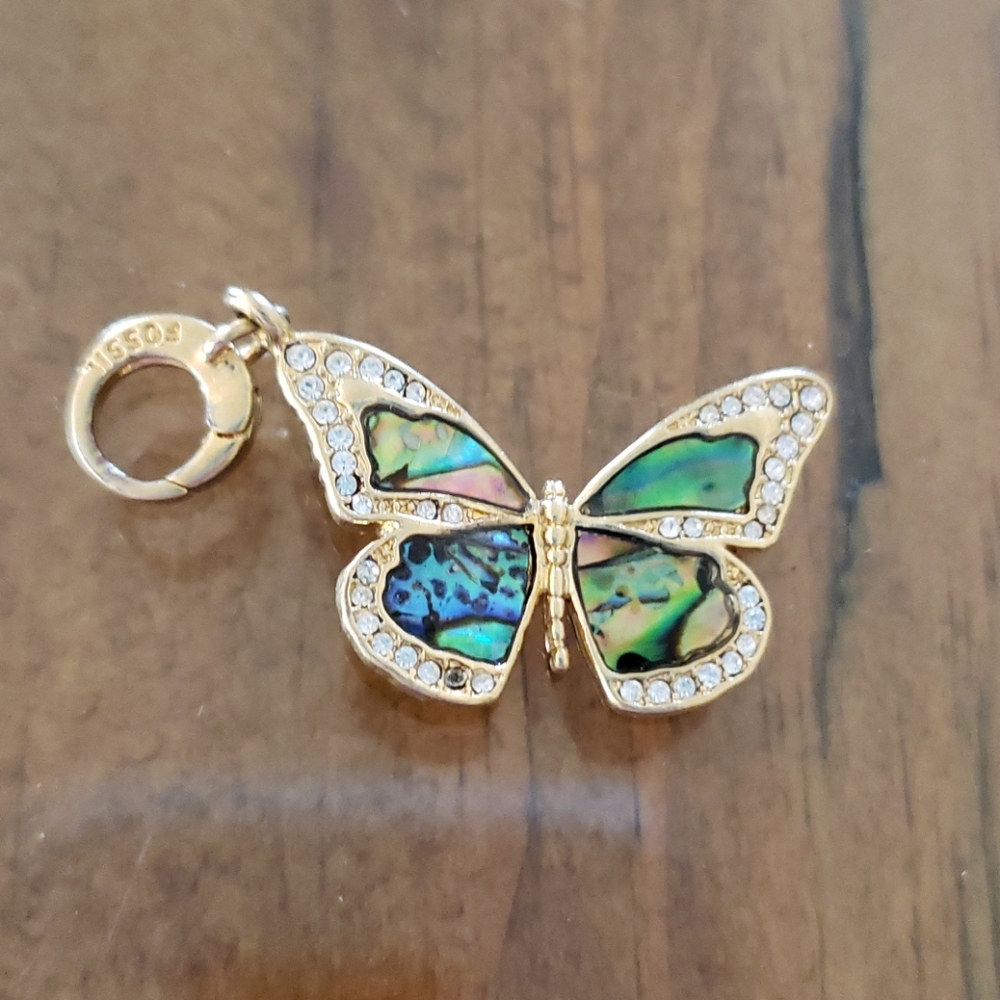 Fossil butterfly charm